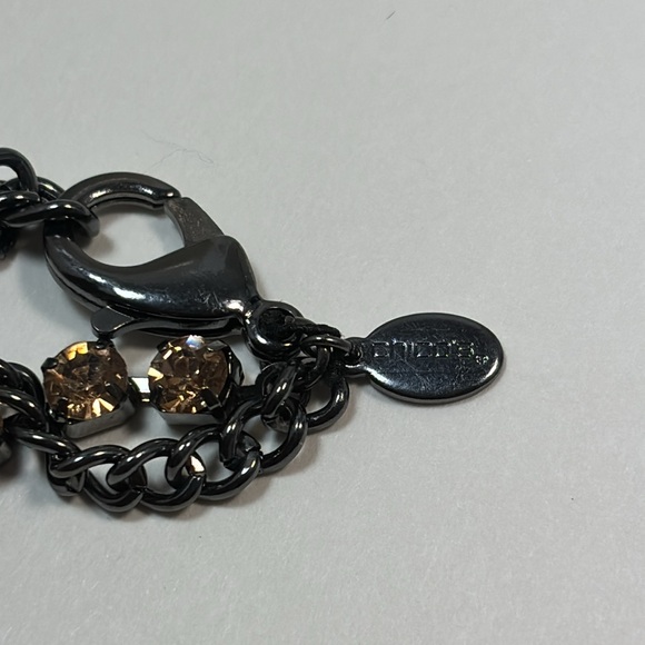 CHICO’S 18” long 2 tier necklace metal and rhinestones - Picture 4 of 7